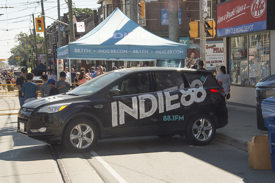 Indie88 Promotional Vehicle at Roncesvalles Polish Festival