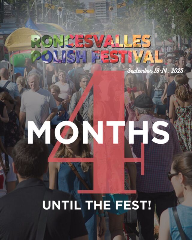 ONLY 4 MONTHS UNTIL RONCY TURNS RED AND WHITE 🇨🇦🇵🇱

📅 Dates: Saturday, September 13 and Sunday, September 14

🕒 Hours: Saturday from 11am to 11 pm, and Sunday from 11am to 7pm

📍 Location: Roncesvalles Ave, Toronto (between Grafton Ave and Dundas St. W)

Who is so ready for #RoncyPolishFest ???

Tag who you’re going to the fest with below!!

.....⁠
The Roncesvalles Polish Festival is funded and managed by the Roncesvalles Village BIA. For more information on the festival and how to participate, visit www.polishfestival.ca.

#roncesvallesvillage #roncesvillage #roncyrocks #roncesvallespolishfestival #torontofestivals #torontofestival #roncesvallespolishfestival2025 #toronto #roncypolishfest #roncypolishfest