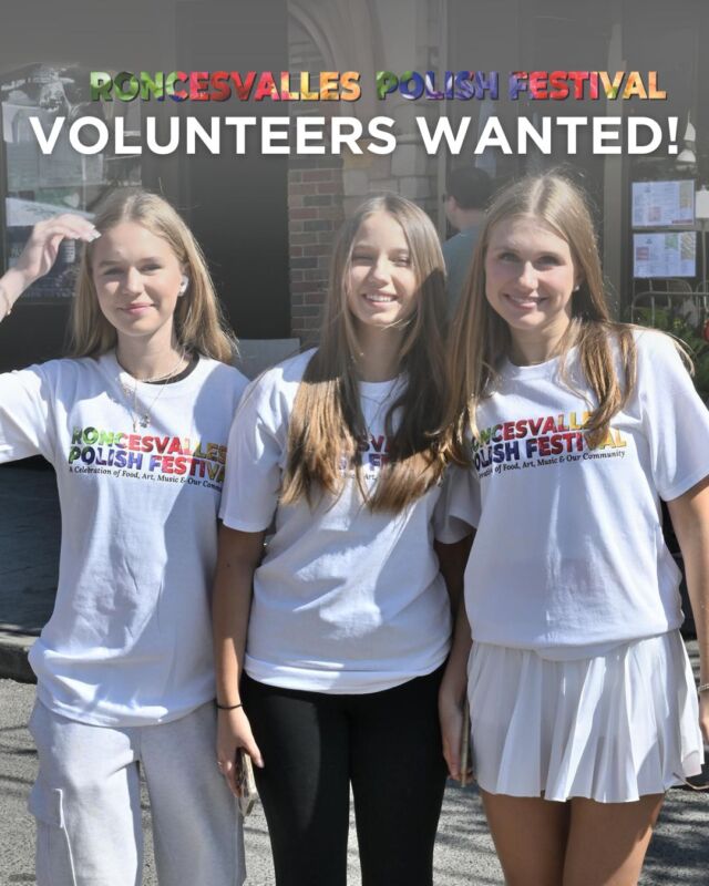 The magic of the Roncesvalles Polish Festival wouldn't be possible without our incredible volunteers! ✨ 
 
This year, we're looking for enthusiastic individuals (14 years and older) to join our team and help make the festival a success. 
 
Here's what you can expect: 
 
🇨🇦🇵🇱 A fun and rewarding experience, celebrating Polish-Canadian culture! 
👨‍👩‍👦 The chance to meet new people and be part of a vibrant community. 
📍The opportunity to contribute to a cherished Roncesvalles and Toronto tradition. 
 
What will you be doing? 
 
➡️ Directing festival-goers and keeping everyone safe. 
🙌 Supporting the festival team with various tasks. 
🚧 Assisting with setup and tear-down (it's not all pierogi!). 
 
Volunteering is a great way to: 
 
🎓Earn high school or community service hours. 
📝Boost your resume with valuable experience. 
🫶🏾Make a difference in your community. 
 
Ready to join the fun? Head over to https://polishfestival.ca/volunteer-information/ and fill out the volunteer application form! 
 
Tag someone who you think would make an amazing volunteer at the Roncesvalles Polish Festival on Saturday, September 13th and/or Sunday, September 14th! ⬇️ 
 
 
 
.....⁠ 
The Roncesvalles Polish Festival is funded and managed by the Roncesvalles Village BIA. For more information on the festival and how to participate, visit www.polishfestival.ca. 
 
 
#roncesvallesvillage #roncesvillage #roncyrocks #roncesvallespolishfestival #torontofestivals #torontofestival #roncesvallespolishfestival2025 #toronto #roncypolishfest #roncypolishfest